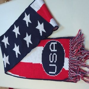 USA patriotic stars and stripes winter scarf